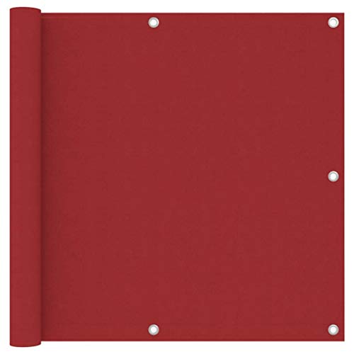 vidaXL Paravento da Balcone Rosso 90x600 cm in Tessuto Oxford