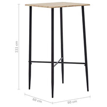 Tidyard Set 5 pz da Bar Design Moderno Alto in Tessuto Rovere e Crema/Nero/Bianco,Set Tavolo Quadrato e 4 Sedie da Bar Alti in Tessuto,Set Tavolo e Sedie da Cucina Design Moderno in Tessuto