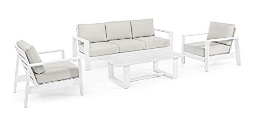 Bizzotto Set4 Salotto con Cuscini Baltic Bianco Yk11 cod.0663130