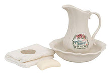 Biscottini Set Toilette in Porcellana per Lavabo Bagno Antico Bianco