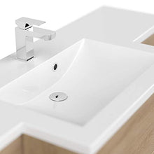 Set mobili bagno Emilia premontato , armadietto a specchio a LED, rovere chiaro