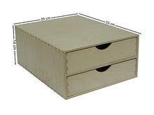 Wooden World A4, Doppia CASSETTERIA, Scatola, Desktop, Ufficio, SCRIVANIA, CONSERVAZIONE, DÉCOUPAGE, Non Dipinto