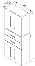 FACKELMANN Armadietto doppio Lugano con sistema di chiusura Soft-Close. Dimensioni (L x A x P): ca. 70 x 169 x 32 cm. Armadietto di alta qualità per il bagno o il bagno/corpo: grigio/frontale: grigio