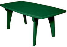 SF SAVINO FILIPPO Tavolo tavolino Rettangolare 180x90 Lipari in Dura Resina di plastica Verde con Foro per ombrellone per Esterno casa Balcone Bar sagra da Giardino