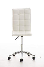 CLP Sgabello Lavoro Peking in Similpelle I Sgabello Ufficio Imbottito I Sgabello Studio, Colore:Bianco
