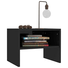Lasamot Comodino in truciolare, Comodino Camera da Letto Stile Moderno 40 x 30 x 30 cm (Larghezza x profondità x Altezza) Nero Brillante Set 1 Pezzo