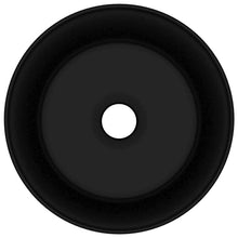 vidaXL Lavandino Lusso Rotondo Lavello per Bagno Lavabo per Toilette Sanitari Prodotti per Bagno Vaschetta Nero Opaco 40x15 cm in Ceramica