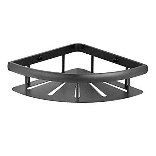NHLBD Mensola da Bagno, mensola portaoggetti - Bagno Rack Corso igienici Chrome Nero Mensola antiruggine for Il Bagno (1pc) partizione Bagno