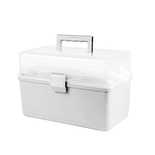 Scatola per Medicinali Box medica, Medicina bagagli Kit di primo soccorso, tre strati di design, Medicina bagagli Tool Box con la maniglia, con coperchio, Grande Contenitore per Medicinali