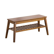 BHBXZZDB Veranda 2 Tier Bambus Schuhschrank Osmanische Schuhschrank Bank mit Sitzkissen Korridor Schuhschrank Ideal für Badezimmer/Wohnzimmer und Korridore Haushaltsgegenstände (Farbe: Kastanie Grö