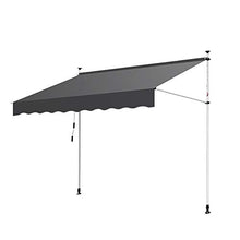 Hengda 150 * 120cm Tenda da Sole Retrattile Avvolgibile Manuale con Pali di Supporto Impermeabile