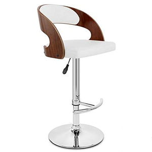 QinWenYan Sgabelli da Bar Moderna Sedia da Bar in Acciaio Inossidabile Semplice con Cuscino in Pelle Stile Nordico 360 ° Bar Sedia Girevole Sedia da Bar (Color : White, Size : Free Size)