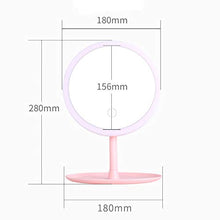 Shuoshikj - Specchio da trucco con luce a LED, luce di riempimento, regolabile, ricaricabile con angolo LED (rosa)