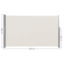 SONGMICS Tenda Laterale 200 x 400 cm (A x L), Tenda Avvolgibile per Balcone e Terrazzo, Protezione Privacy, Frangivista, Parasole, Separatore, Beige GSA204E01