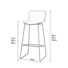 YS Sedia Sgabello da Bar Sedile Bar, Pub High Iron Art High Back Dining Pp Home Simple Fashion Creative Restaurant Cafe Leisure,Bianca,70 cm