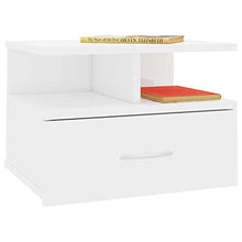 Festnight Comodino Pensile Camera da Letto Truciolato,Comodino Sospeso,Comodini Bianchi,Mensola Comodino,Comodini Sospesi Camera da Letto,Comodini Moderni,Mensole con Cassetto da Parete 40x31x27 cm