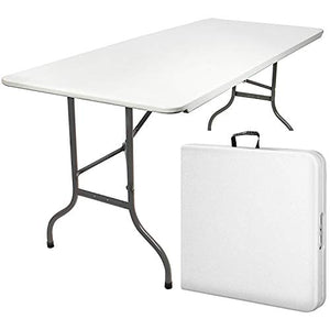MaxxGarden - Tavolo da giardino in plastica, pieghevole, 180 x 75 x 74 cm, colore: bianco
