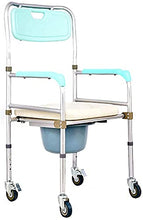 Toilette per Doccia con Sedia da Trasporto in Alluminio Regolabile in Altezza Mobile con Staffa Staccabile Sedia A Rotelle Medica A