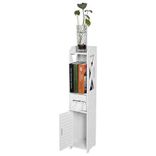 Wyxy Armadietto per mobili da Toilette per Bagno Armadio in Legno Bianco Scaffale per Ripiani in Tessuto, tavola in Legno e plastica 80x15,5x15CM