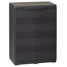 Armadietto basso da giardino, con 1 ripiano, colore: nero, 65 x 38 x 87 cm