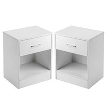 Set di 2 comodini comodini con cassetto a densità in materiale per camera da letto, scrivania, comodino moderno, set completo bianco