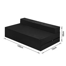 Futon Z - Divano letto matrimoniale, pieghevole, per adulti e bambini, con fodera rimovibile con cerniera, colore: Nero