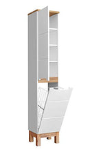 BIM Furniture Bali 804 - Armadietto da bagno con cestino, colore: Bianco opaco/Bianco lucido