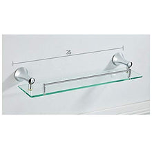 WDGNY - Mensola da parete in vetro per bagno e WC, ripiano in vetro, 35 cm, in rame e vetro, trasparente 0813