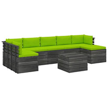 vidaXL Set Divani da Giardino su Pallet 8 pz con Cuscini Massello Pino