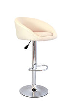 Yellowshop - Sgabelli in Similpelle Ecopelle Panna Beige Disign Ergonomico Girevole Regolabile Direzionale con Schienale E Poggiapiedi da Bar Pub Studio Ufficio Cucina Modello York Coppia (2 Pezzi)
