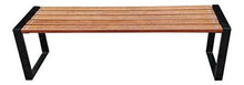 GardeTech Panca da Giardino con Schienale | 150 cm di Lunghezza | in Legno massello e Acciaio Massiccio Verniciato | Abete Rosso | Modern