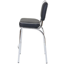 Coppia sgabelli Design Anni 50 Avellino Metallo Ecopelle 46x38x107cm Nero