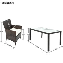 Amity Set di mobili da giardino in rattan sintetico con 6 sedie e tavolo da giardino, mobili da giardino, set da giardino, tavolo e sedie (marrone)