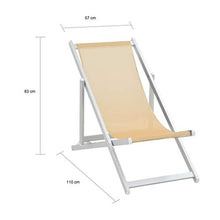 Fesjoy Sdraio da Giardino Lettino Sedie da Spiaggia Pieghevoli Sedie a Sdraio Garden Beach Sedie da Campeggio Esterne Regolabili da 2 Pezzi Lettino Telaio in Alluminio Superficie di textilene Crema