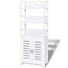 FAMIROSA Armadietto per Bagno Albuquerque in Legno Bianco 46x24x117,5 cm