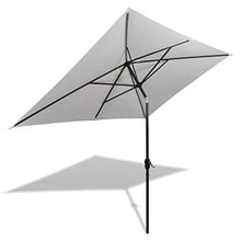 GOTOTOP Ombrellone da Giardino 3x2 Ombrellone Rettangolare,Parasole con Palo Inclinabile,Base Non Inclusa,Baldacchino in Poliestere,per Terrazzo Giardino Esterno,Bianco,200 x 300 cm