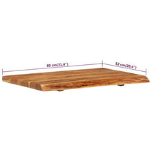 vidaXL Legno Massello di Acacia Piano per Lavabo Bagno Ripiano per Lavello Rustico Mensola per Lavandino Accessori per Bagno 80x55x3,8 cm
