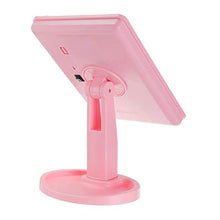 Specchio per Il Trucco 22 LED Light Vanity Makeup Mirror Specchio da Tavolo Luminoso Specchio Luminoso Rotante A 360 ° Rosaper Toeletta