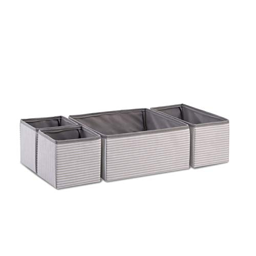 OCEANHOME - Cassettiera a righe, colore: Grigio