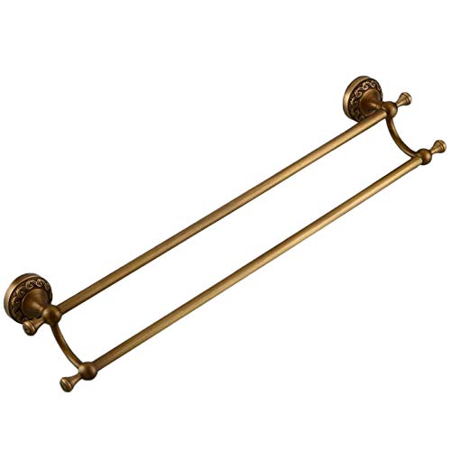 Portasciugamano Portasciugamani a doppia asta portasciugamani antico a 2 strati portasciugamani accessori da bagno in ottone