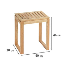 WENKO Sgabello da bagno Norway - legno di noce, Legno Noce, 40 x 46 x 30 cm, Noce