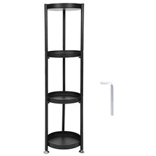 Ejoyous Mensola angolare Bagno a 4 Livelli, mensola Bagno mensola Cucina mensola mensola libreria mensola mensola Bagno mensole con Piedini Antiscivolo Regolabili 27 * 27 * 99 cm(Nero)