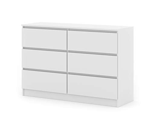 BIM Furniture Cassettiera con 6 cassetti Maya M6 120 cm Credenza Highboard Multiuso Camera Soggiorno