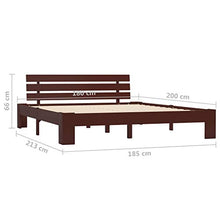 BIGTO - Struttura per letto in legno di pino massiccio, per camera da letto, stile C, 180 x 200 cm, colore: Marrone scuro