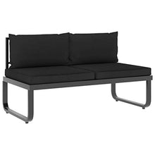 Goliraya 4 pz Set Divano da Giardino Angolare in Alluminio e WPC con Tavolino,Divano con Penisole,Salotto da Giardino,Divano Angoalre,Divano da Esterno,Divano Modulare da Esterno