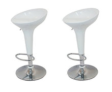 DP Grifería 1000 - Set di 2 sgabelli con Base in Cromo e Seduta in PVC, Colore: Bianco