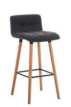 CLP Sgabello Bar Lincoln In Stoffa Trapuntata E Telaio In Legno Di Faggio I Sgabello Alto Da Cucina Seduta 75 CM, Colore:grigio scuro