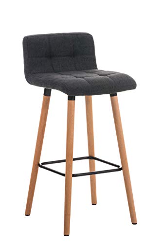 CLP Sgabello Bar Lincoln In Stoffa Trapuntata E Telaio In Legno Di Faggio I Sgabello Alto Da Cucina Seduta 75 CM, Colore:grigio scuro