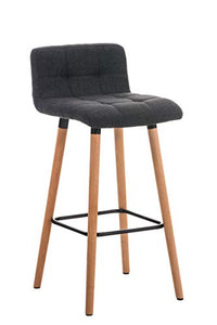 CLP Sgabello Bar Lincoln In Stoffa Trapuntata E Telaio In Legno Di Faggio I Sgabello Alto Da Cucina Seduta 75 CM, Colore:grigio scuro