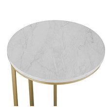 Yyqx Comodino Tavolino da Salotto Moderno Rotondo Rotondo for Salotto Tavolino da Salotto in Finto Marmo Bianco Oro Finto Comodini Letto